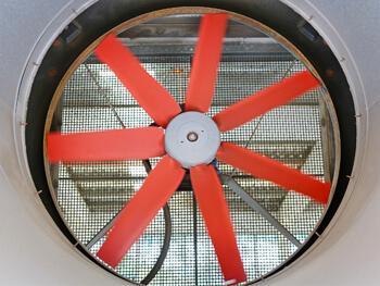 Close up view of a Vane Axial Fan