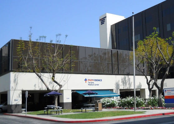 View of the entrance of Providence Tarzana Medical Center