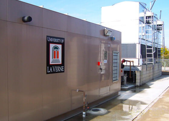 View of the compressor installed at the University of La Verne in California